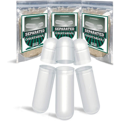 Wananfu size 00 vegetarian empty capsules front view