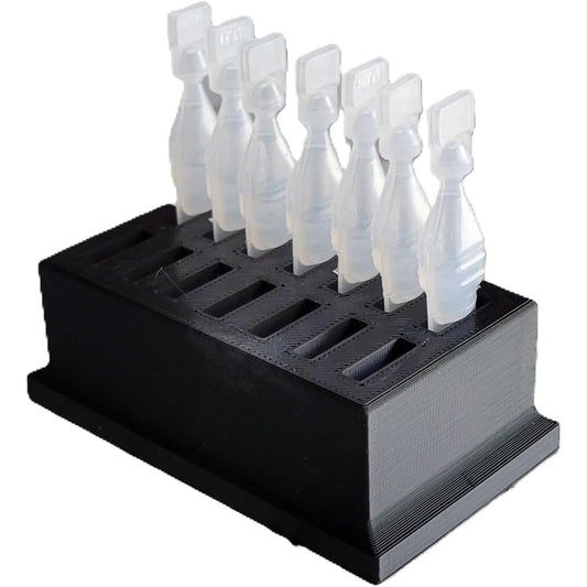 Znet3D Eye Drop Vials Holder front view showing the 14 slot organizer design for disposable vials