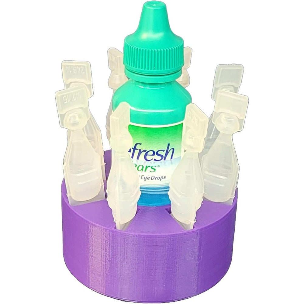 Znet3D eye drops holder front view purple desktop storage organizer