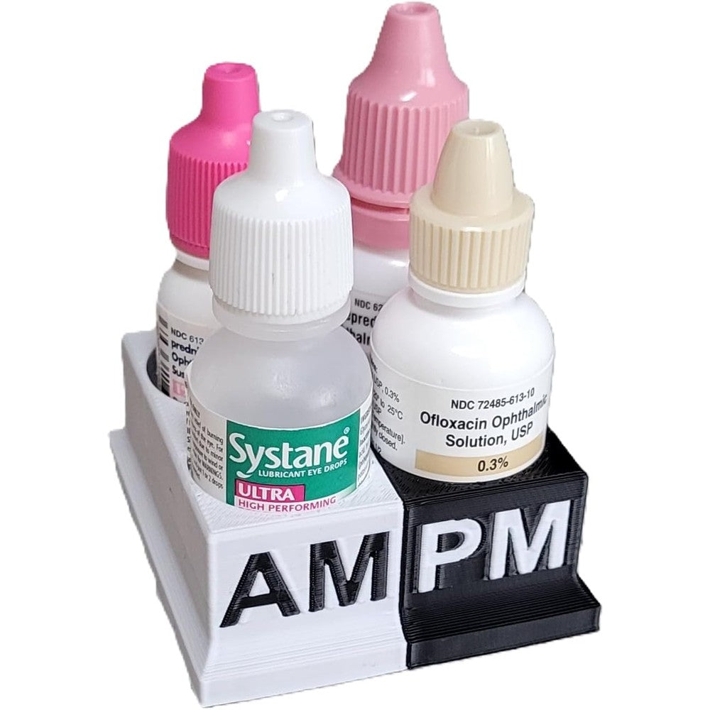 Znet3D eye drops bottle organizer front view four slot medication tracker stand