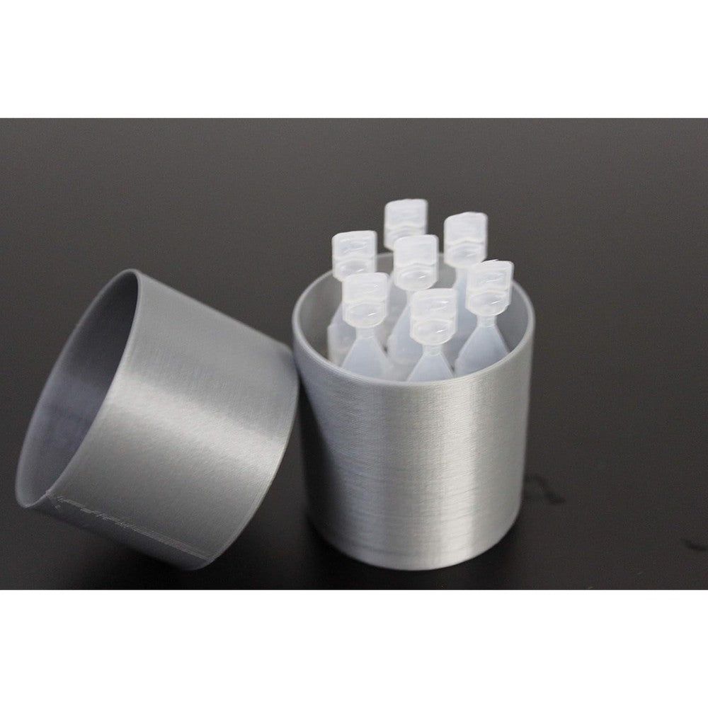 Znet3D eye drops holder silver front view for weekly dose organization