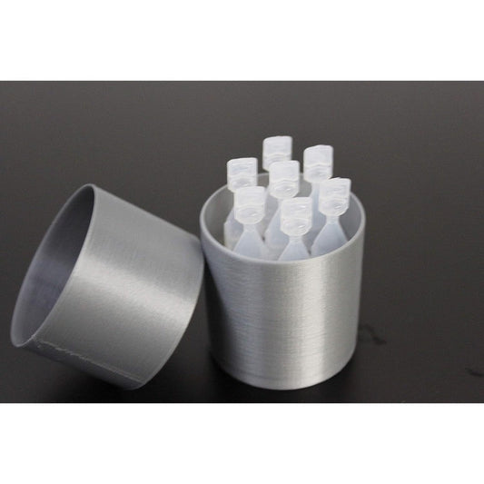 Znet3D eye drops holder silver front view for weekly dose organization