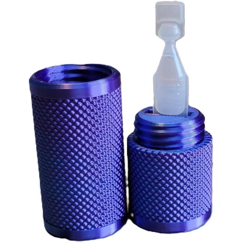 Znet3D eye drop vial holder front view showing compact purple design