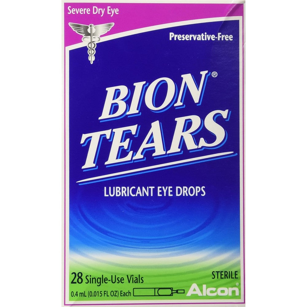 Alcon Bion Tears preservative free lubricant eye drops front packaging view