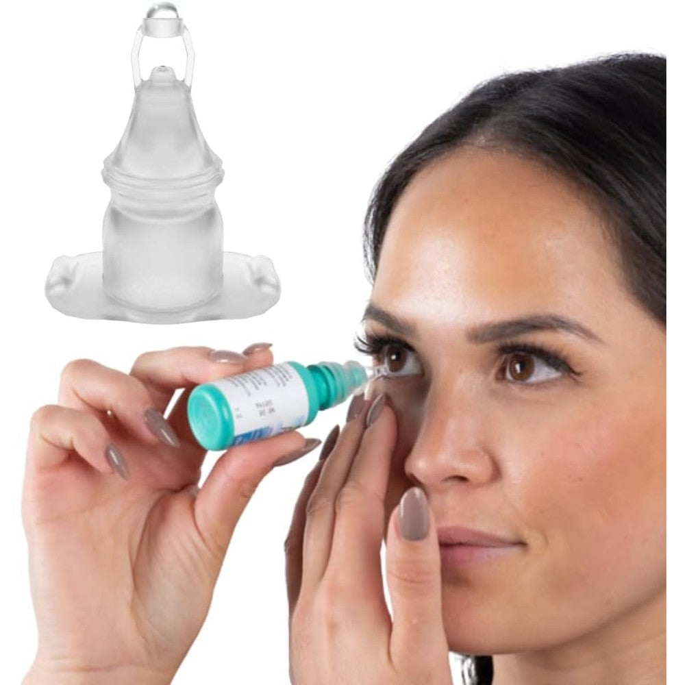 Precision Dropper eye drop assist device front view showing medical grade silicone adapter