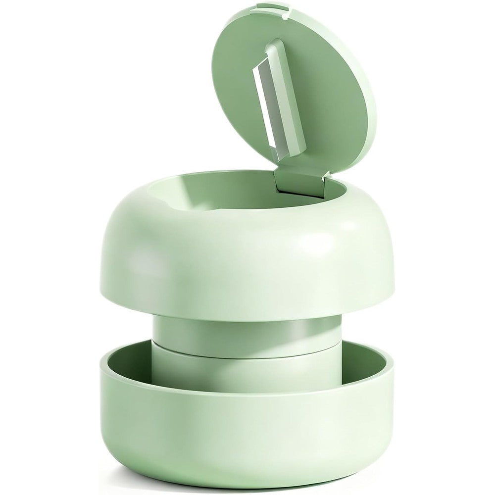 Syayw 3 in 1 pill crusher front view showing compact green design