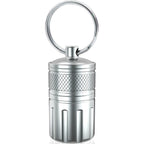 MEECN pill crusher and storage case front view silver stainless steel medicine grinder
