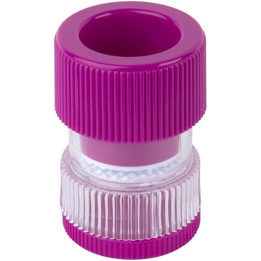 EZY DOSE fine tablet grinder front view showing transparent crushing chamber.