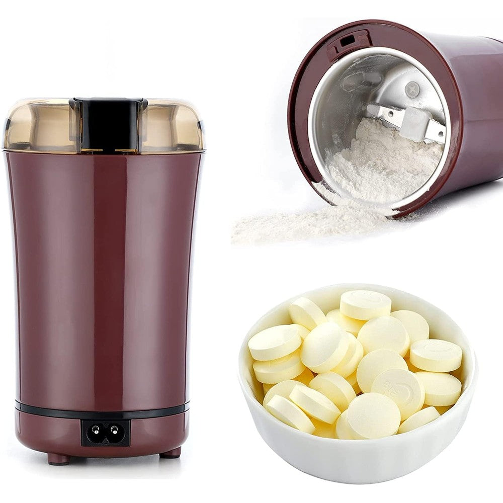 GOUBIANCEN electric pill crusher front view showing purple housing