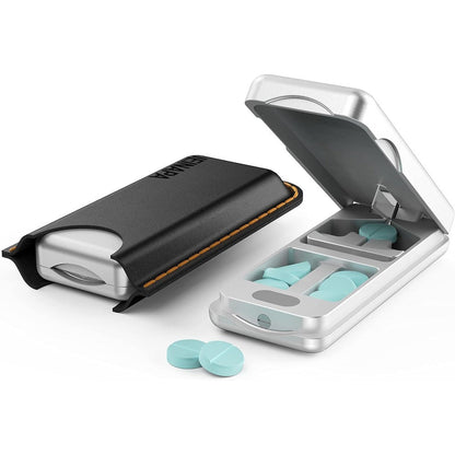 JEINAPA aluminum pill splitter cutter front view in silver finish