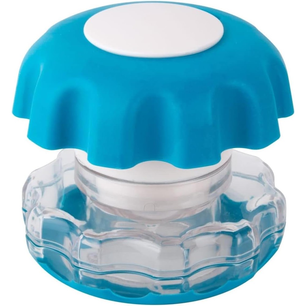 Ezy Dose Crush Pill Crusher front view showing the compact blue ergonomic design.