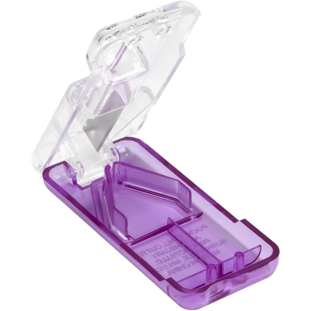 EZY DOSE Pill Cutter and Splitter with Dispenser purple color front view medical grade tablet cutter