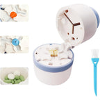 GAONLY pill cutter front view showing the blue and white adjustable V-shaped tablet holder