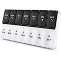 DANYING extra large pill organizer front view showing fourteen AM PM compartments