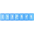 Ezy Dose Pets Weekly seven day dog pill case front view showing blue lids labeled Sunday through Saturday.
