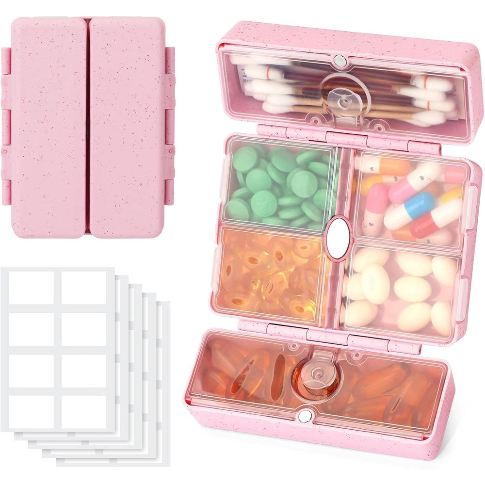 Zentiky small daily pill organizer pink front view closed