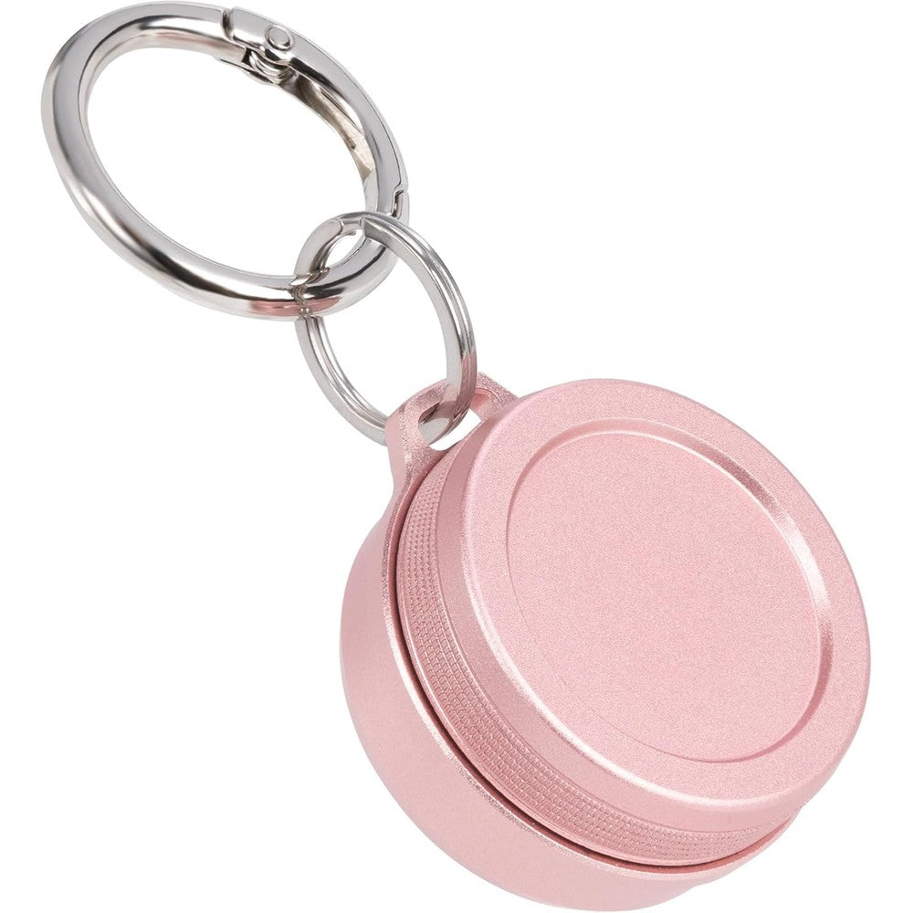 SOBAHIDO metal keychain pill holder front view in premium pink color