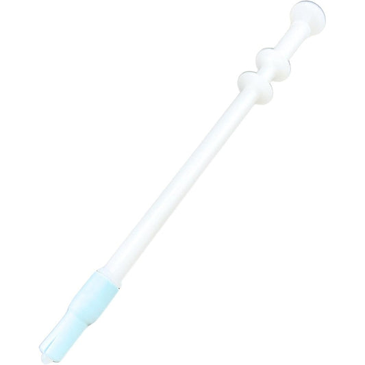 Knupp Co. Pet Pill Shooter front view of light blue syringe device for dogs and cats.