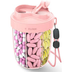 MEI NIAN large supplement organizer pink front view showing seven storage compartments