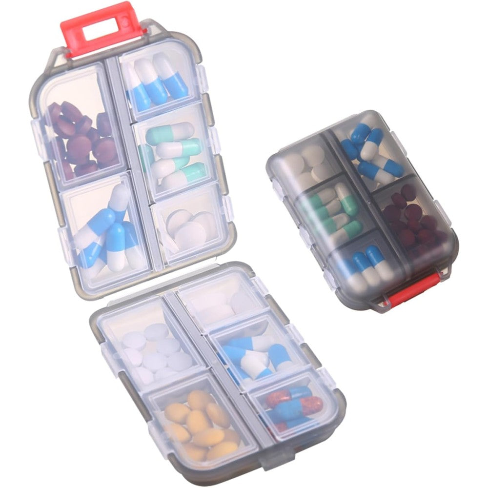 Zuihug travel pill organizer gray front view compact pocket size storage case