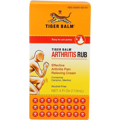 Tiger Balm Arthritis Rub front view of pump bottle for joint pain relief