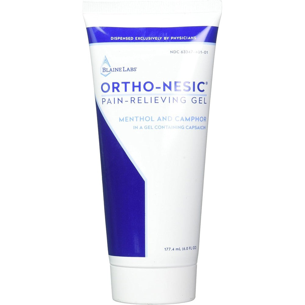 Blaine Labs Dr. Blaines Ortho Nesic Pain Relieving Gel 6 Ounce tube front view for arthritis relief