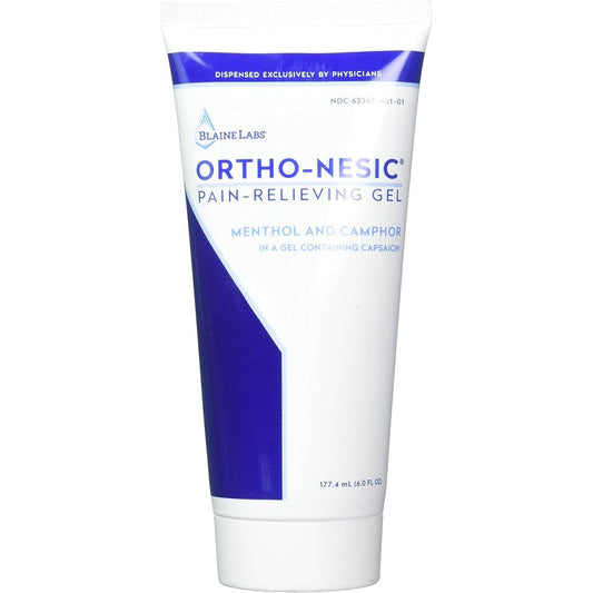 Blaine Labs Dr. Blaines Ortho Nesic Pain Relieving Gel 6 Ounce tube front view for arthritis relief