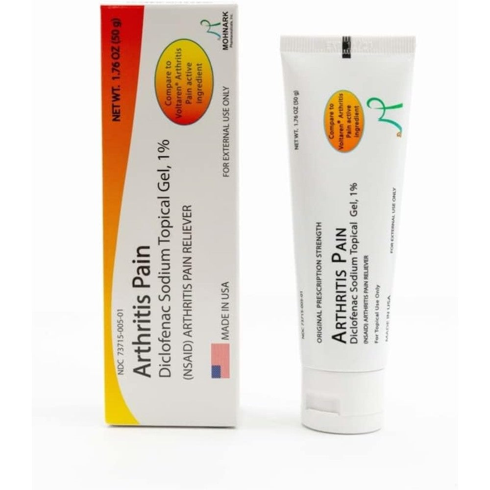 Mohnark Diclofenac Sodium 1 Percent Topical Gel front packaging view for arthritis pain relief