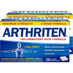 Arthriten Inflammatory Pain Formula Maximum Strength 28 Caplets front view packaging for joint relief