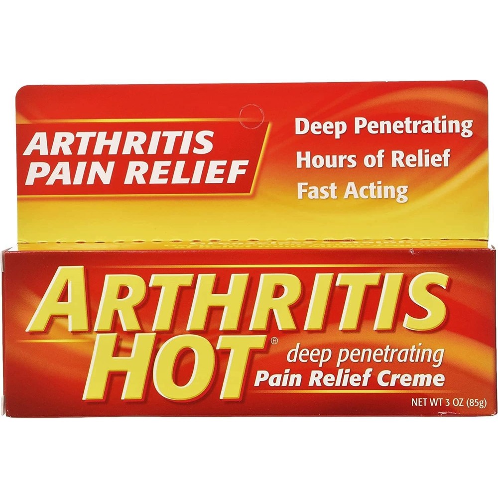 Marble Medical Arthritis Hot Pain Relief Creme three ounce tube front view for topical joint muscle discomfort