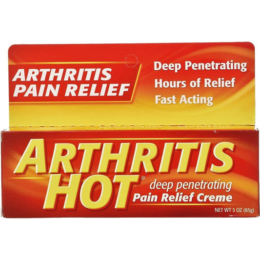 Marble Medical Arthritis Hot Pain Relief Creme three ounce tube front view for topical joint muscle discomfort