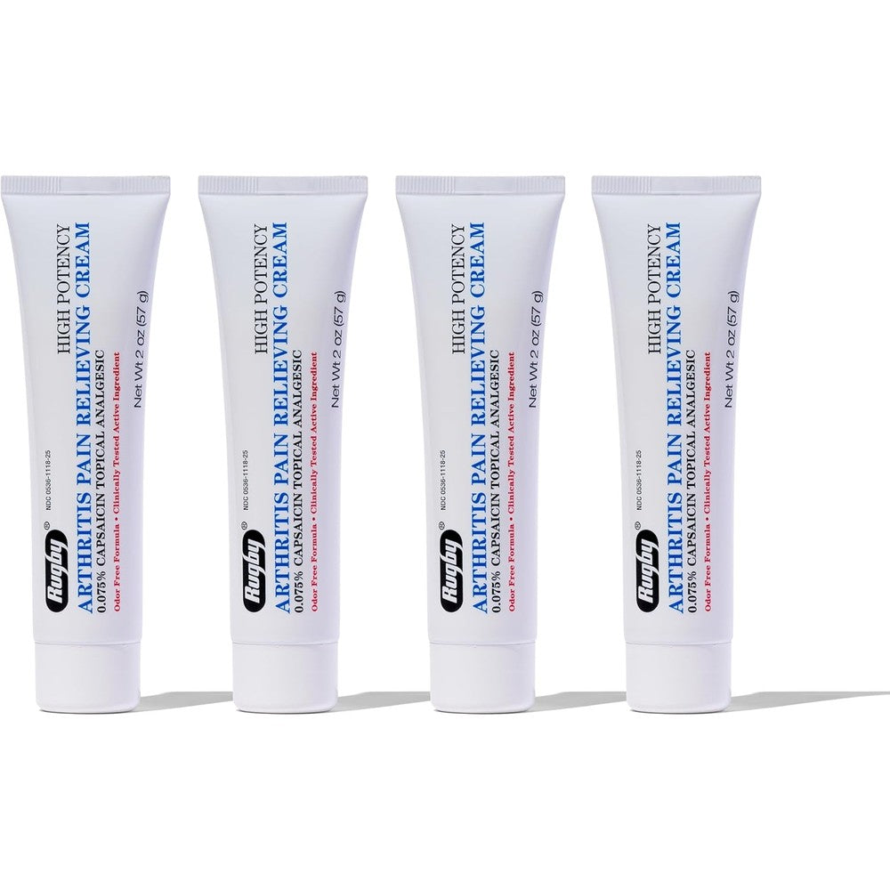 Rugby Laboratories high potency capsaicin 0.075 percent arthritis pain relief cream front packaging view