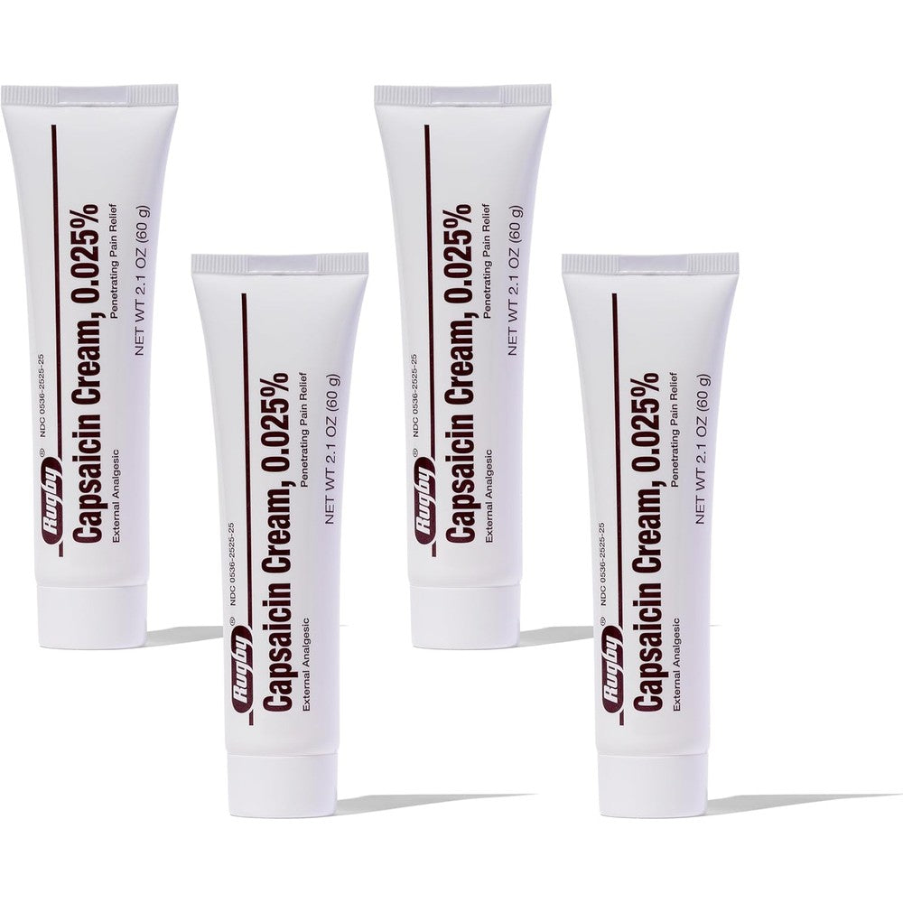 Rugby Laboratories Capsaicin Cream front view of the packaging for joint pain relief
