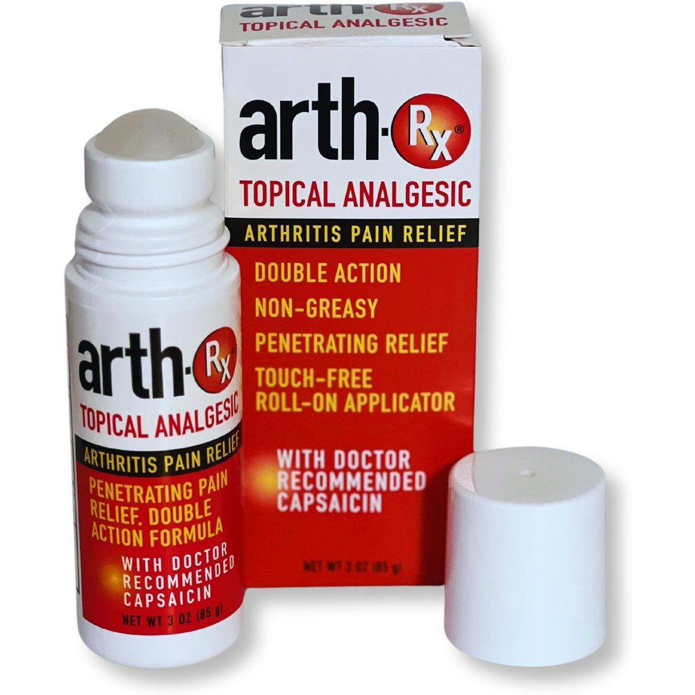 Arth-Rx Topical Analgesic Arthritis Pain Relief roll on bottle front view
