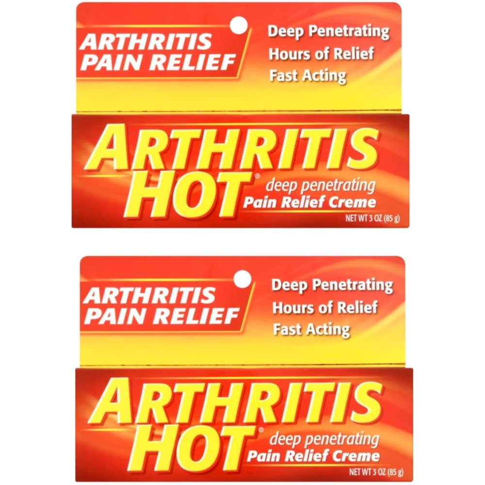 Arthritis Hot Deep Penetrating Pain Relief Creme front view twin pack for joint soreness