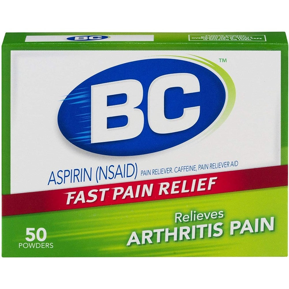 BC Arthritis Formula Pain Reliever Powder Box Pack of 2 front view showing green packaging