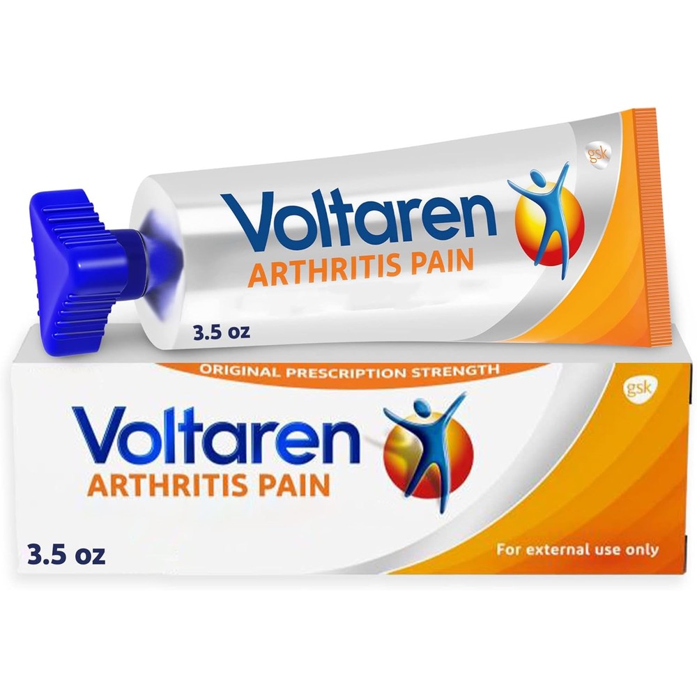 Voltaren Topical One Percent Arthritis Gel front view tube on clean backdrop