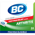 BC Pain Relief Powder Arthritis Pain 24 Count front box packaging for fast joint comfort.