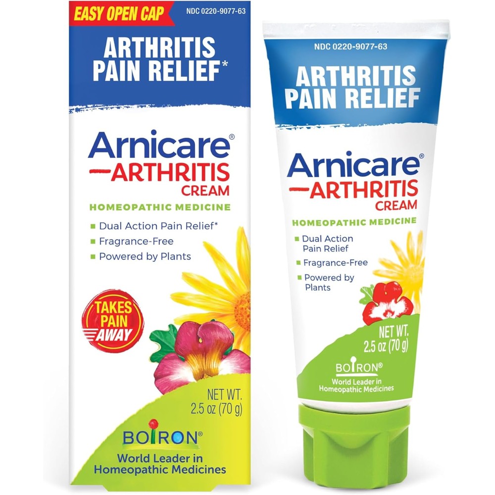 Boiron Arnicare Arthritis Cream front view packaging for joint pain relief