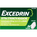 Excedrin Extra Strength pain relief caplets front view package for headache relief