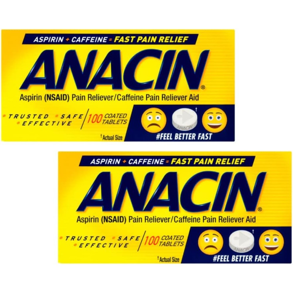 Anacin Fast Pain Relief Aspirin Tablets front view packaging