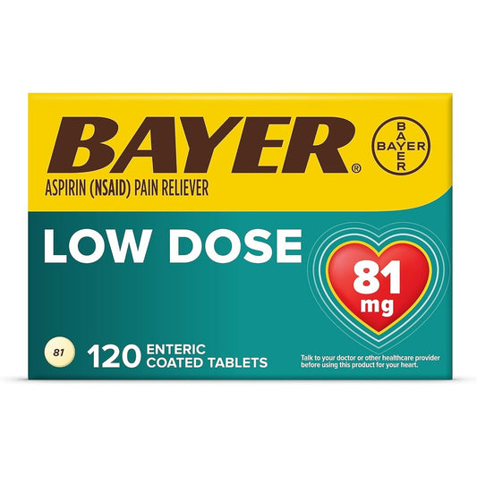 Bayer Aspirin Regimen 81mg Enteric Coated Tablets front packaging