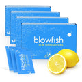 Blowfish for Hangovers packaging front view displaying effervescent tablet benefits.