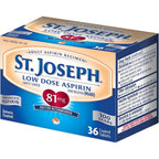 St Joseph Low Dose Aspirin 81mg front view packaging for daily heart regimen
