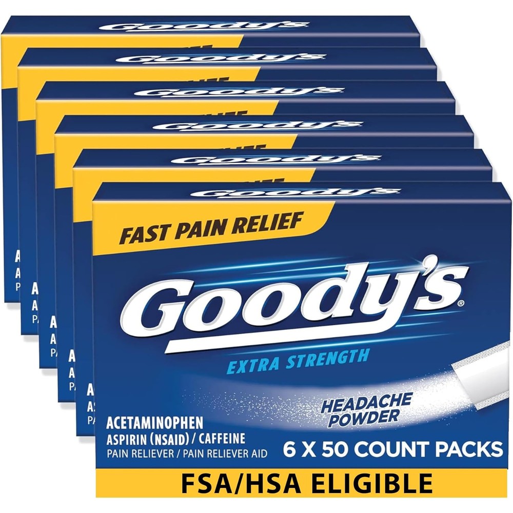 Goody's Extra Strength Headache Powders front view retail packaging for fast pain relief