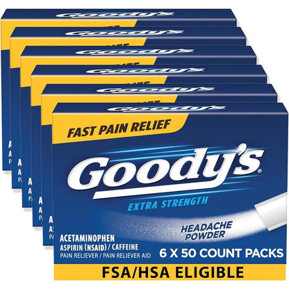 Goody's Extra Strength Headache Powders front view retail packaging for fast pain relief