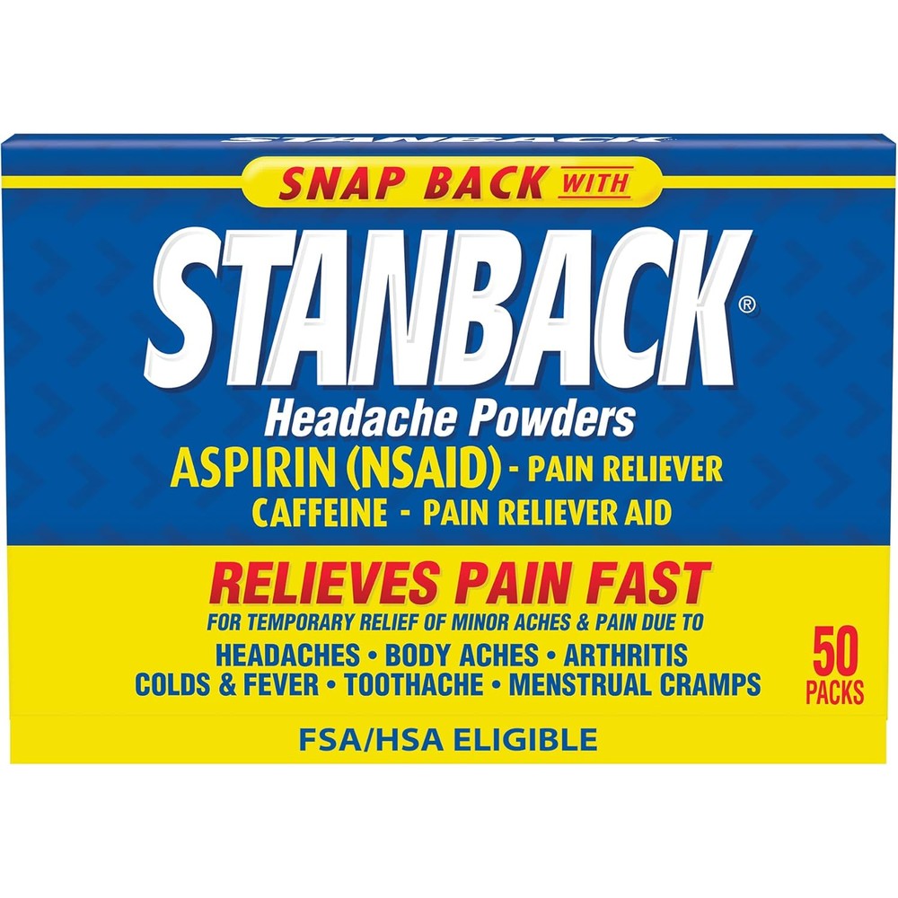 Stanback Headache Powder 50 count box front view for fast pain relief