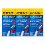 Bayer Rapid Relief Dissolvable Powder Packs 30 Count front packaging view for fast headache relief