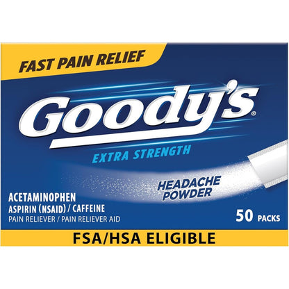 Goody's Pain Relief Powders Extra Strength Headache Powder 50 count box front view