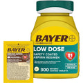 Bayer Aspirin 81mg enteric coated tablets 300 count bottle front view for heart health regimen